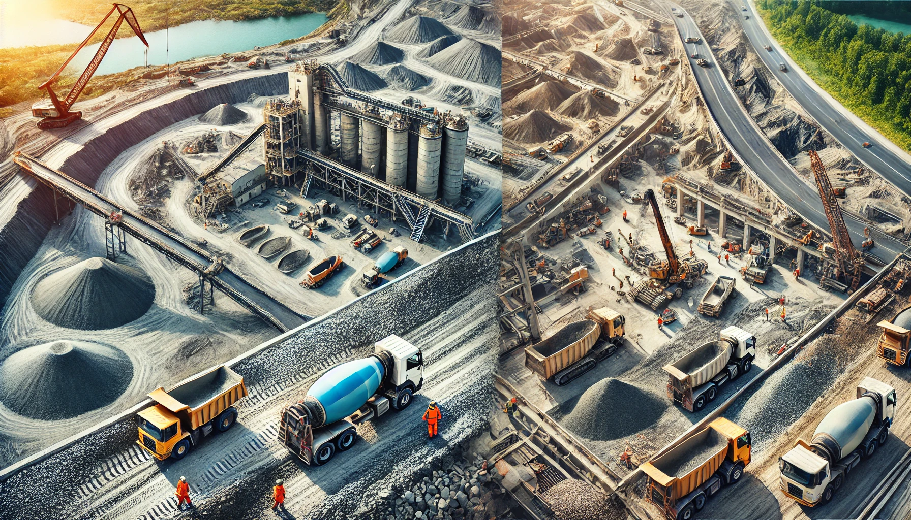 Infrastructure development using construction aggregates